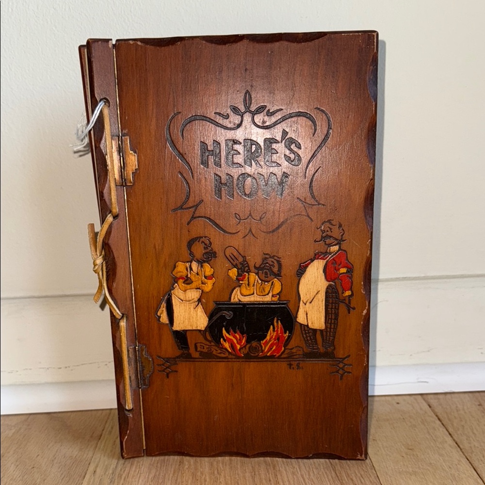 Vintage Wooden Recipe Book Holder